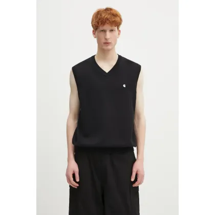 Zdjęcie Carhartt WIP sweter bawełniany Madison Vest Sweater męski kolor czarny I033036
