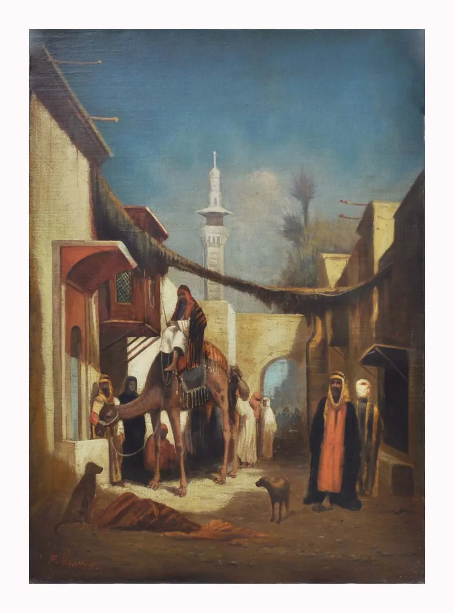 obrazek 2 Stylowy obraz ukazujący krajobraz arabski 70x50 cm w obramowaniu - Francoise Vigneron