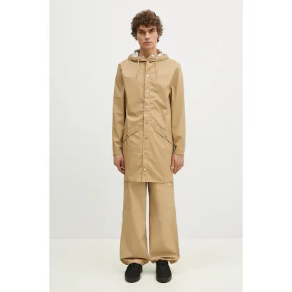 Zdjęcie Rains kurtka przeciwdeszczowa 12020 Long Jacket kolor beżowy przejściowa 12020.24-24Sand