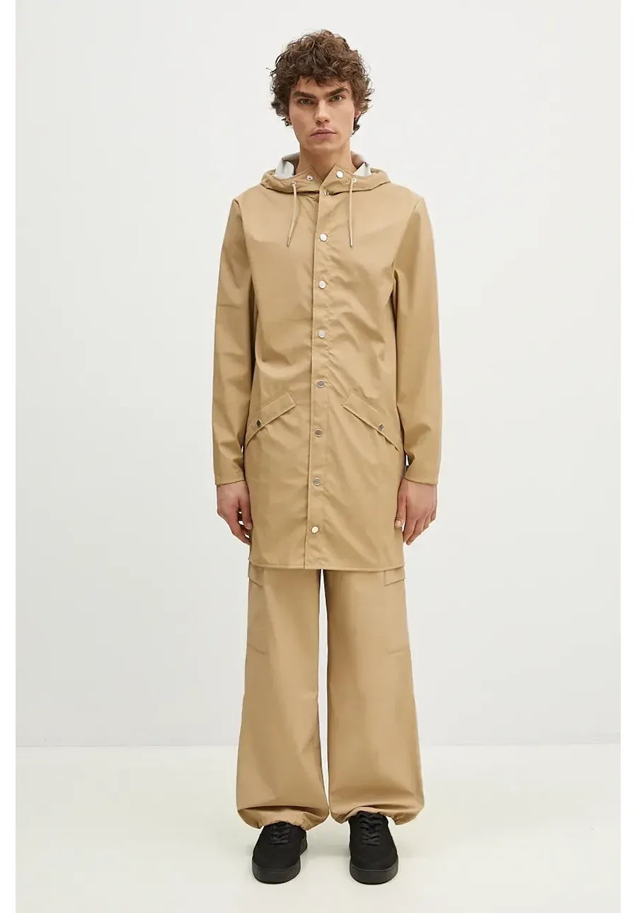 obrazek 1 Rains kurtka przeciwdeszczowa 12020 Long Jacket kolor beżowy przejściowa 12020.24-24Sand