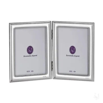 Zdjęcie Elegancka podwójna ramka na zdjęcia 6×9 cm ze srebra - Zaramella Argenti