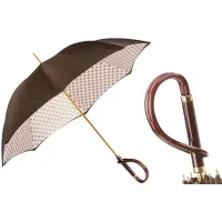 Zdjęcie Elegancki parasol damski w kolorach brązu w kropki – Pasotti