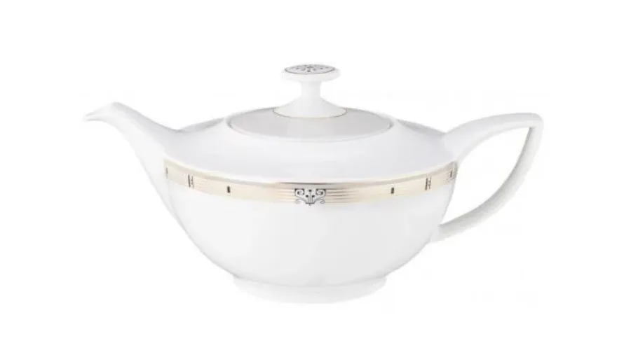 obrazek 1 Prestiżowy porcelanowy czajnik do herbaty o delikatnym złotym zdobieniu – Tettau
