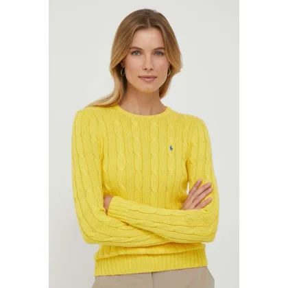 Zdjęcie Polo Ralph Lauren sweter bawełniany kolor żółty