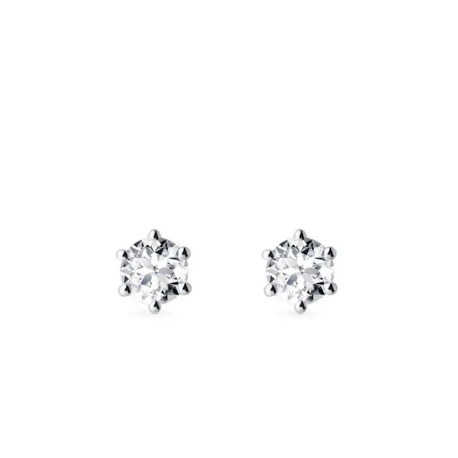 obrazek 1 Diamentowe kolczyki o średnicy 3,4 mm w białym złocie KLENOTA
