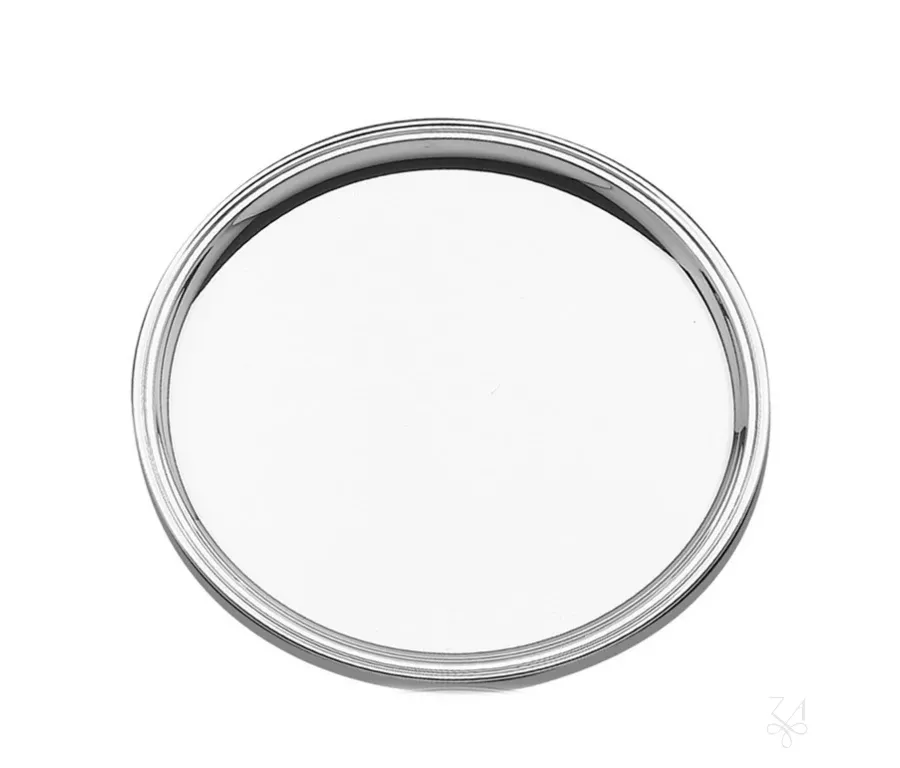 obrazek 1 Okrągły talerz na ciasto platerowany srebrem o nowoczesnym designie - Zaramella Argenti