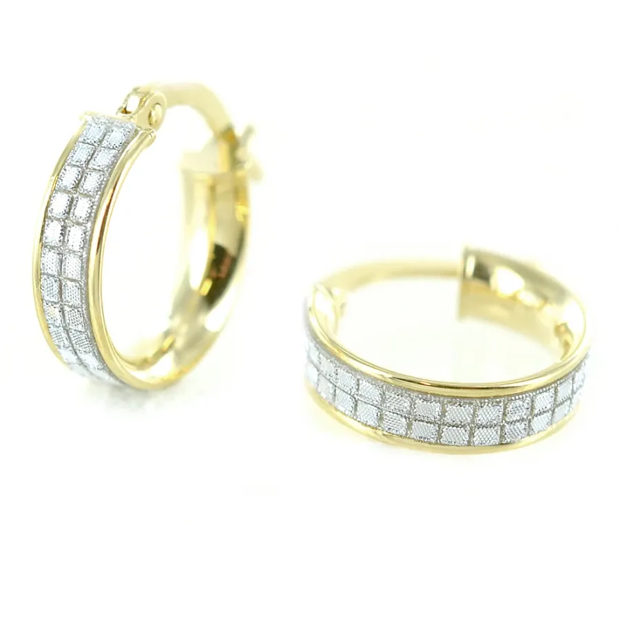 obrazek 4 Złote damskie kolczyki koła z brokatem