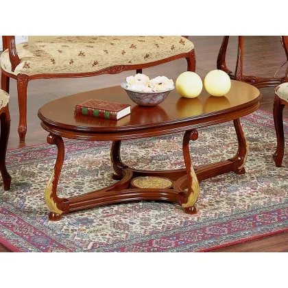 Zdjęcie Owalny stolik kawowy Brianza z drewna