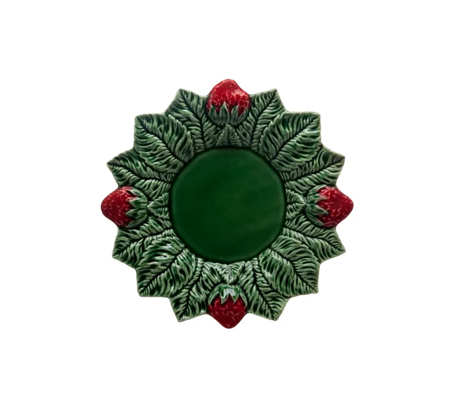 obrazek 1 Truskawkowy talerz ceramiczny w stylu wiejskim - Bordallo Pinheiro