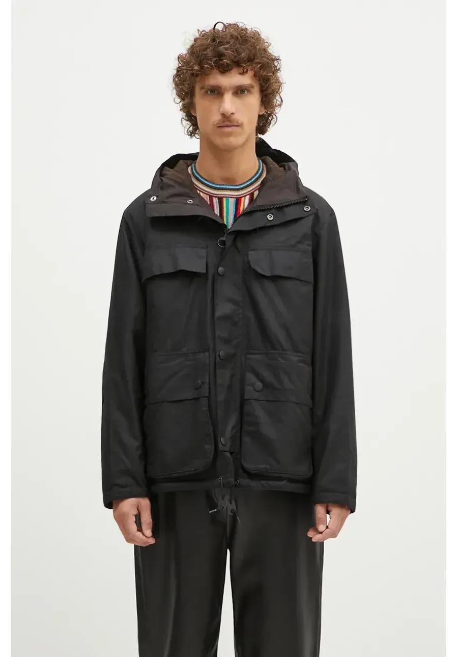 obrazek 1 Barbour kurtka Re-Engineered Durham Wax Jacket męska kolor czarny przejściowa oversize MWX2332