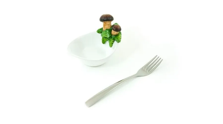 obrazek 2 Ceramiczna mała miska zdobiona grzybami w stylu wiejskim - Le Ceramiche