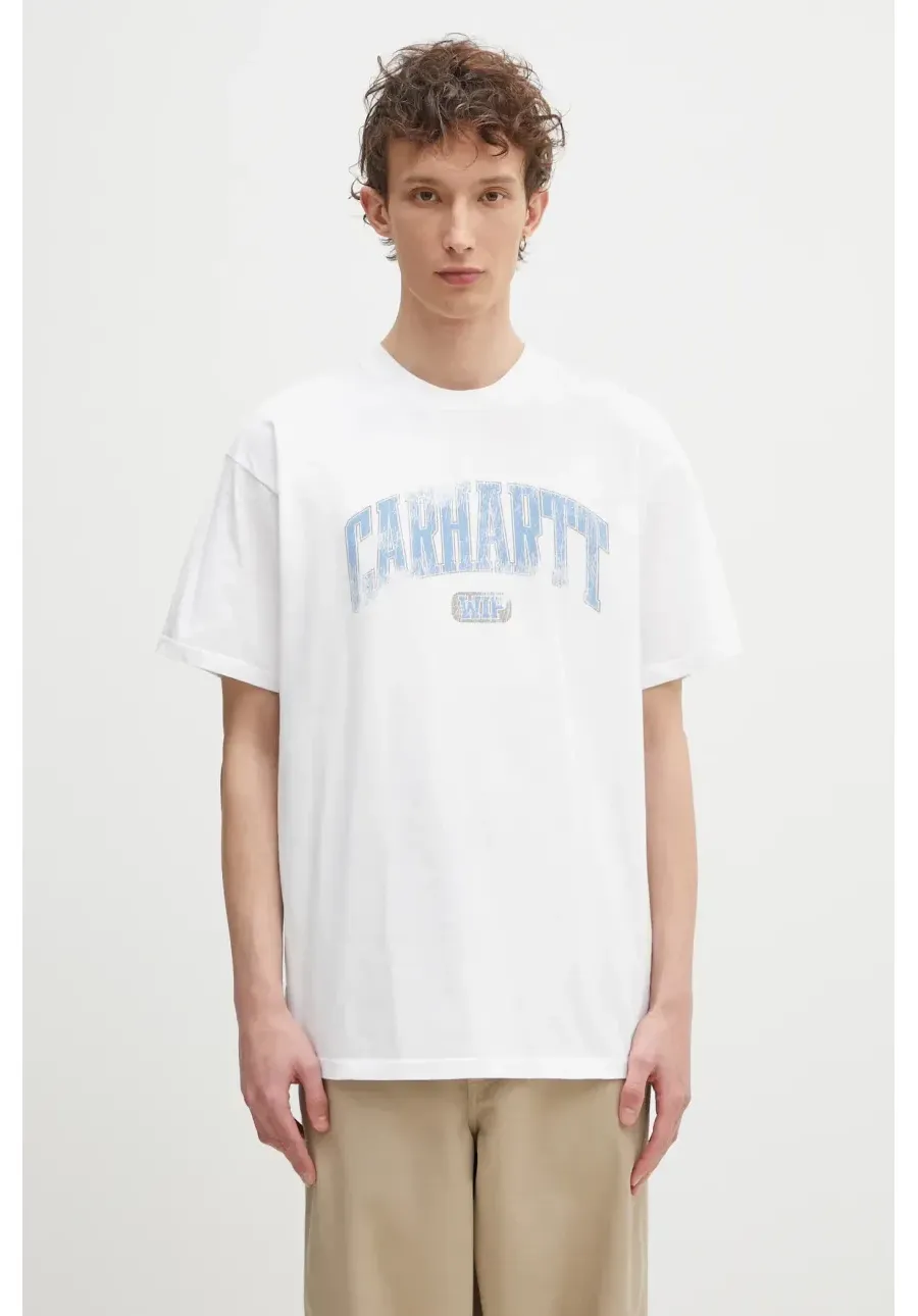 obrazek 1 Carhartt WIP t-shirt bawełniany S/S Lecture T-Shirt męski kolor biały z nadrukiem I034766.024G