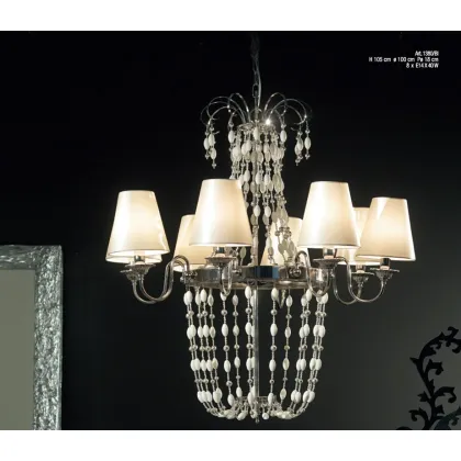 Zdjęcie Wyjątkowy żyrandol z rzędami szklanych koralików i ręcznie nawleczonych kryształków - Il Paralume Marina