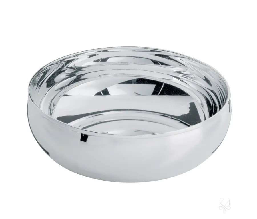 obrazek 1 Okrągła platerowana srebrem miska o nowoczesnym prostym designie – Zaramella Argenti