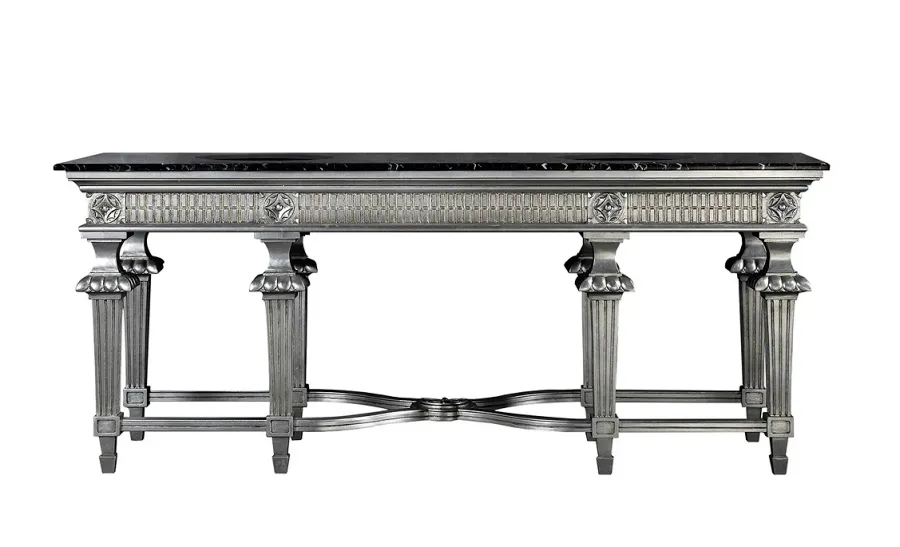 obrazek 1 Antyczny srebrny, czarny marmur - luksusowa konsola łazienkowa OCTOBAR - Collecion Alexandra