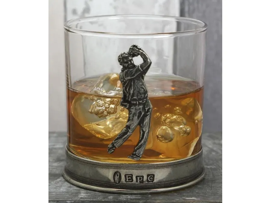 obrazek 2 Piękna szklanka do whisky z dekoracją golfisty