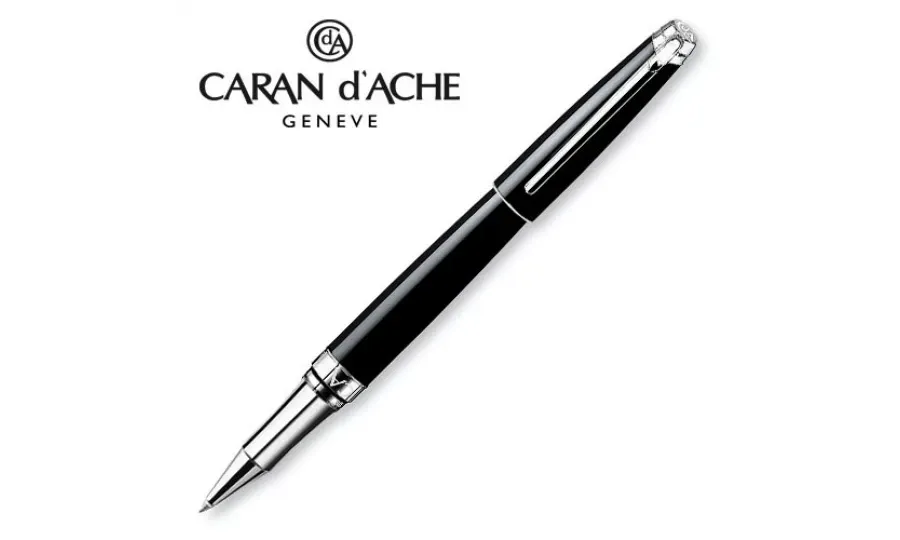 picture 1 Léman Roller Pen - Ebony Black Silver plated/rhodium coated