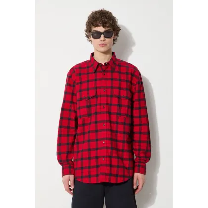 Zdjęcie Filson koszula bawełniana Alaskan Guide Shirt męska kolor czerwony regular z kołnierzykiem klasycznym FMCAM0005