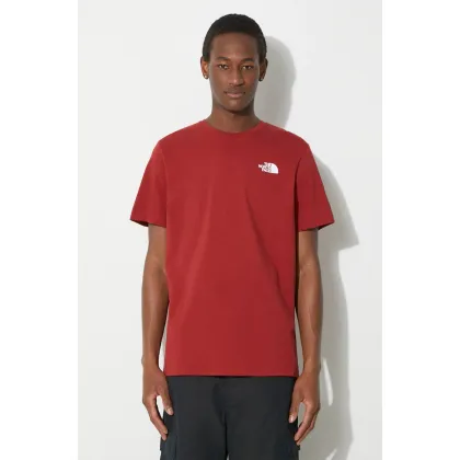 Zdjęcie The North Face t-shirt bawełniany M S/S Redbox Tee męski kolor bordowy z nadrukiem NF0A87NPPOJ1
