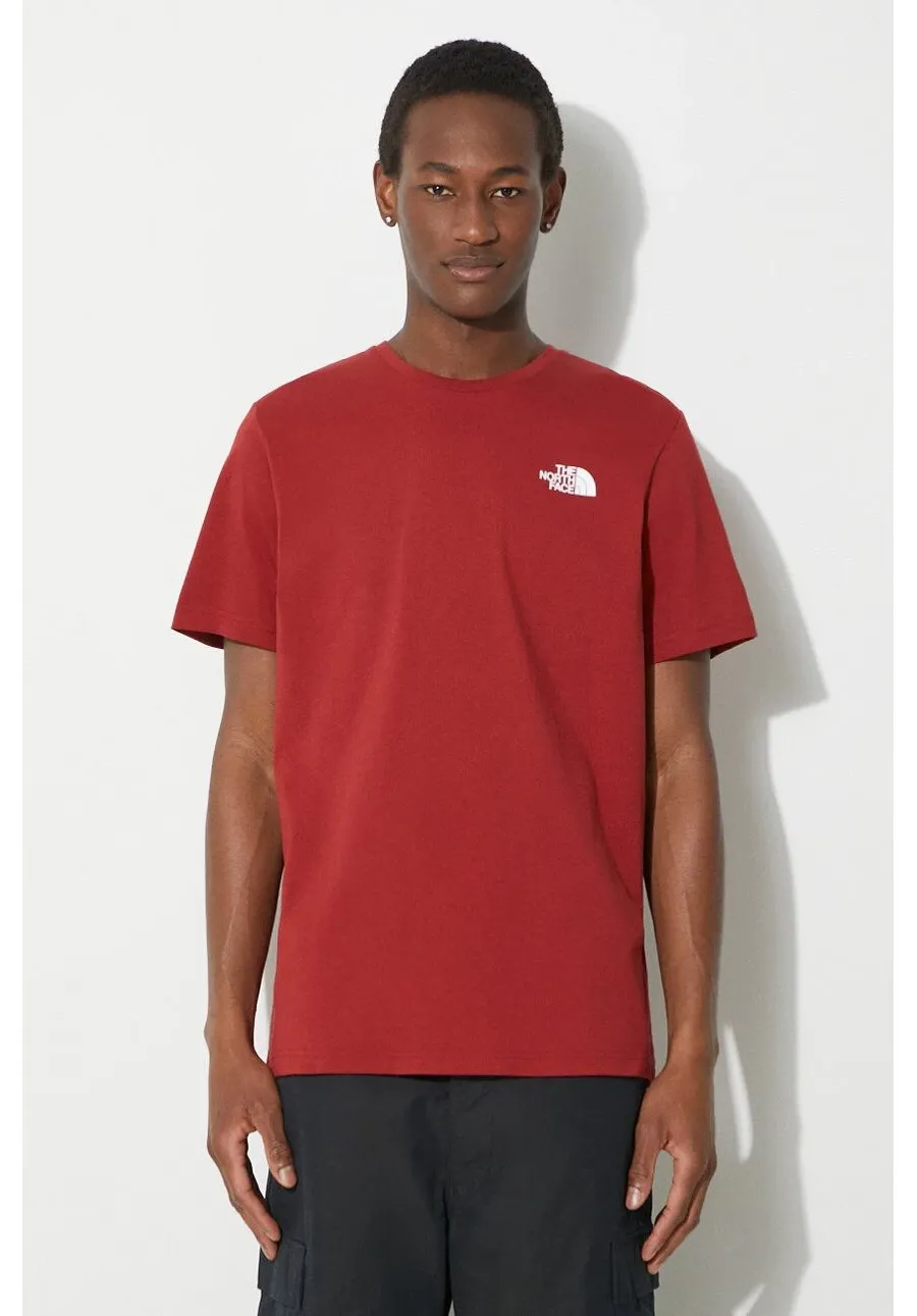 obrazek 1 The North Face t-shirt bawełniany M S/S Redbox Tee męski kolor bordowy z nadrukiem NF0A87NPPOJ1