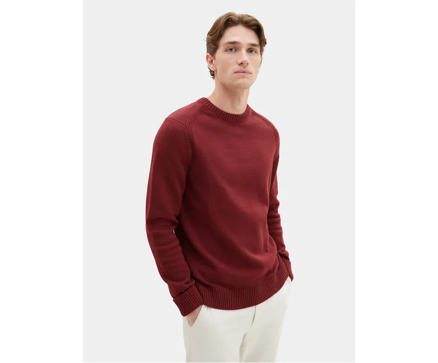 obrazek 1 Tom Tailor Sweter 1038246 Bordowy Regular Fit