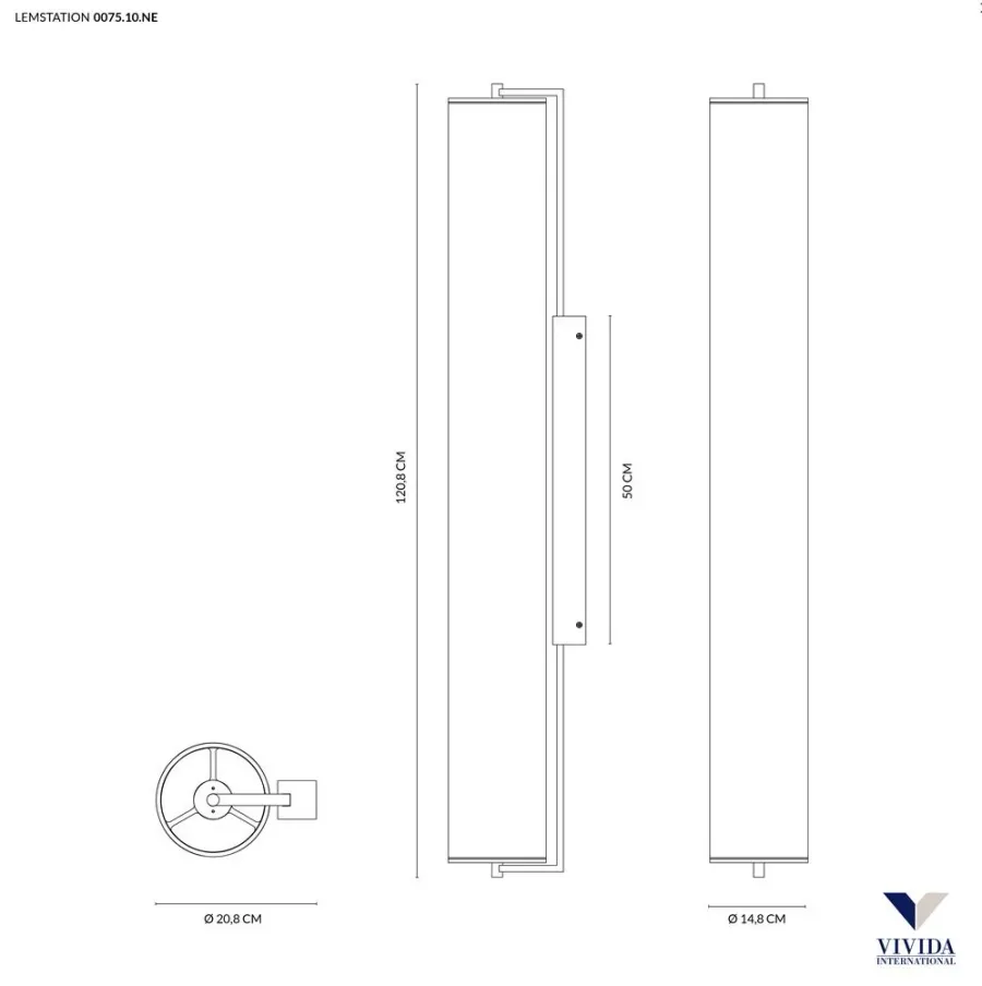 obrazek 4 Designerska lampa ścienna, kinkiet Lemstation 50W, 1012Lm, 3000K