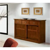 Picture Italian, classic Sideboard with 3 drawers and 2 sliding wooden doors - Fratelli Mirandola