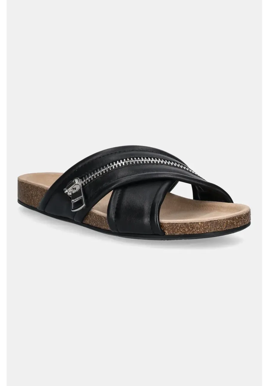 obrazek 1 JW Anderson klapki skórzane Biker Slide damskie kolor czarny SN0107 LA0268 999