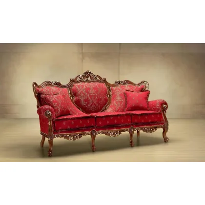 Zdjęcie Elegancka duża czerwona sofa w stylu barokowym do salonu – Morello Gianpaolo