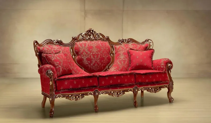 obrazek 1 Elegancka duża czerwona sofa w stylu barokowym do salonu – Morello Gianpaolo