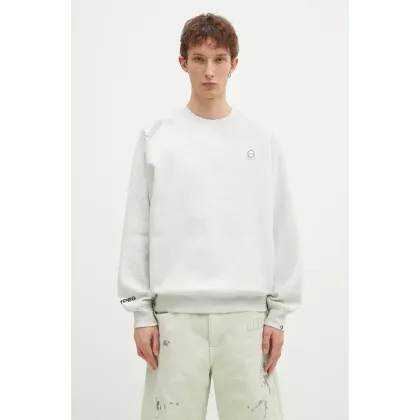 Zdjęcie AAPE bluza Moon Face Logo męska kolor szary melanżowa AAPSWMB319XAN