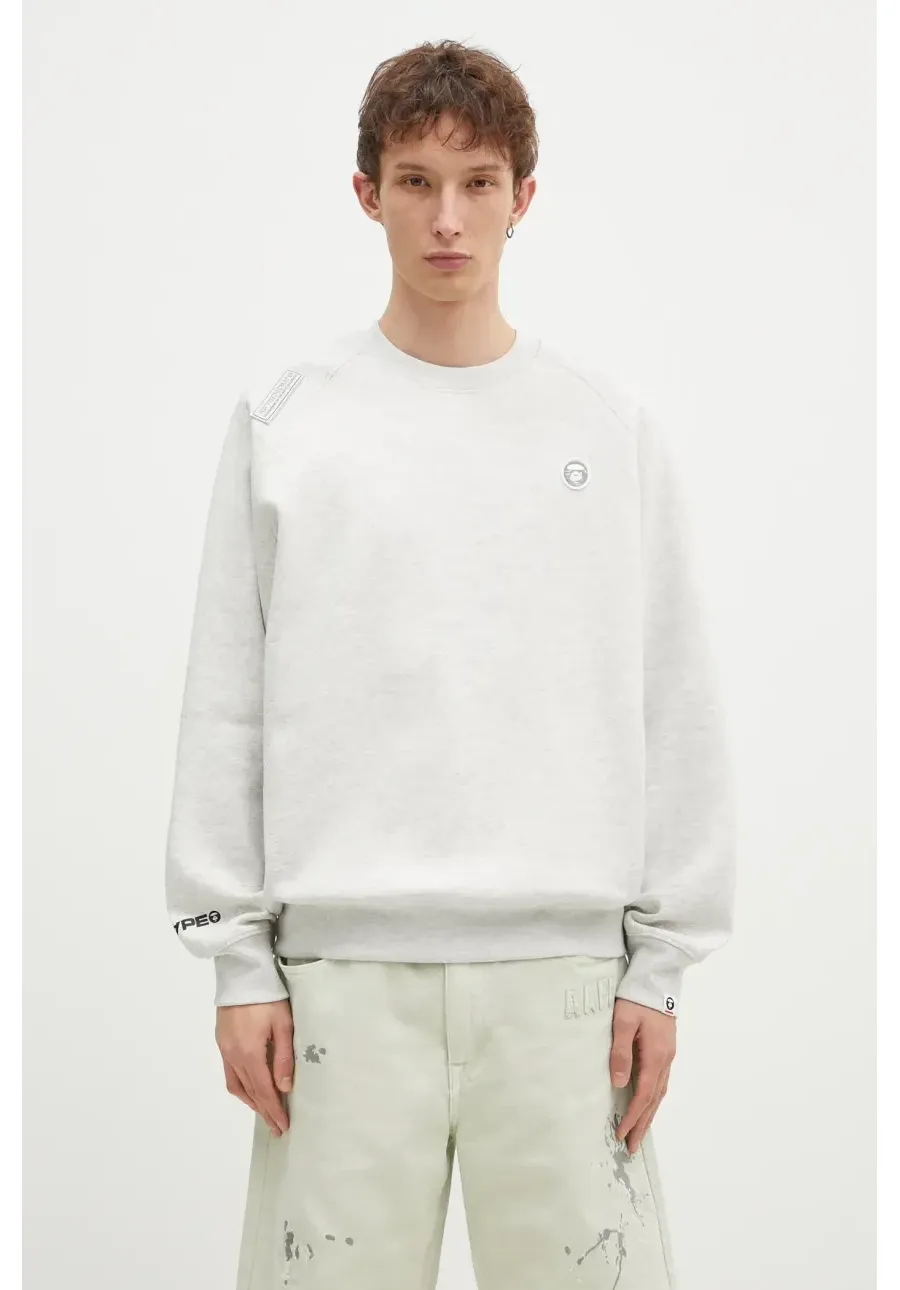 obrazek 1 AAPE bluza Moon Face Logo męska kolor szary melanżowa AAPSWMB319XAN