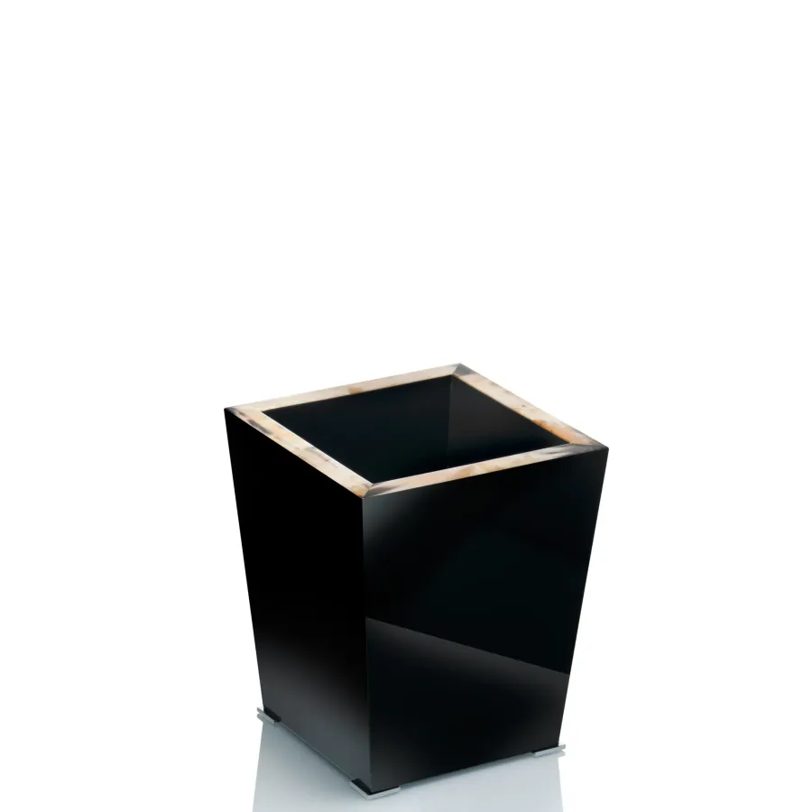 picture 1 Exclusive litter bin made of dark corner and wood with a black gloss - Arcahorn