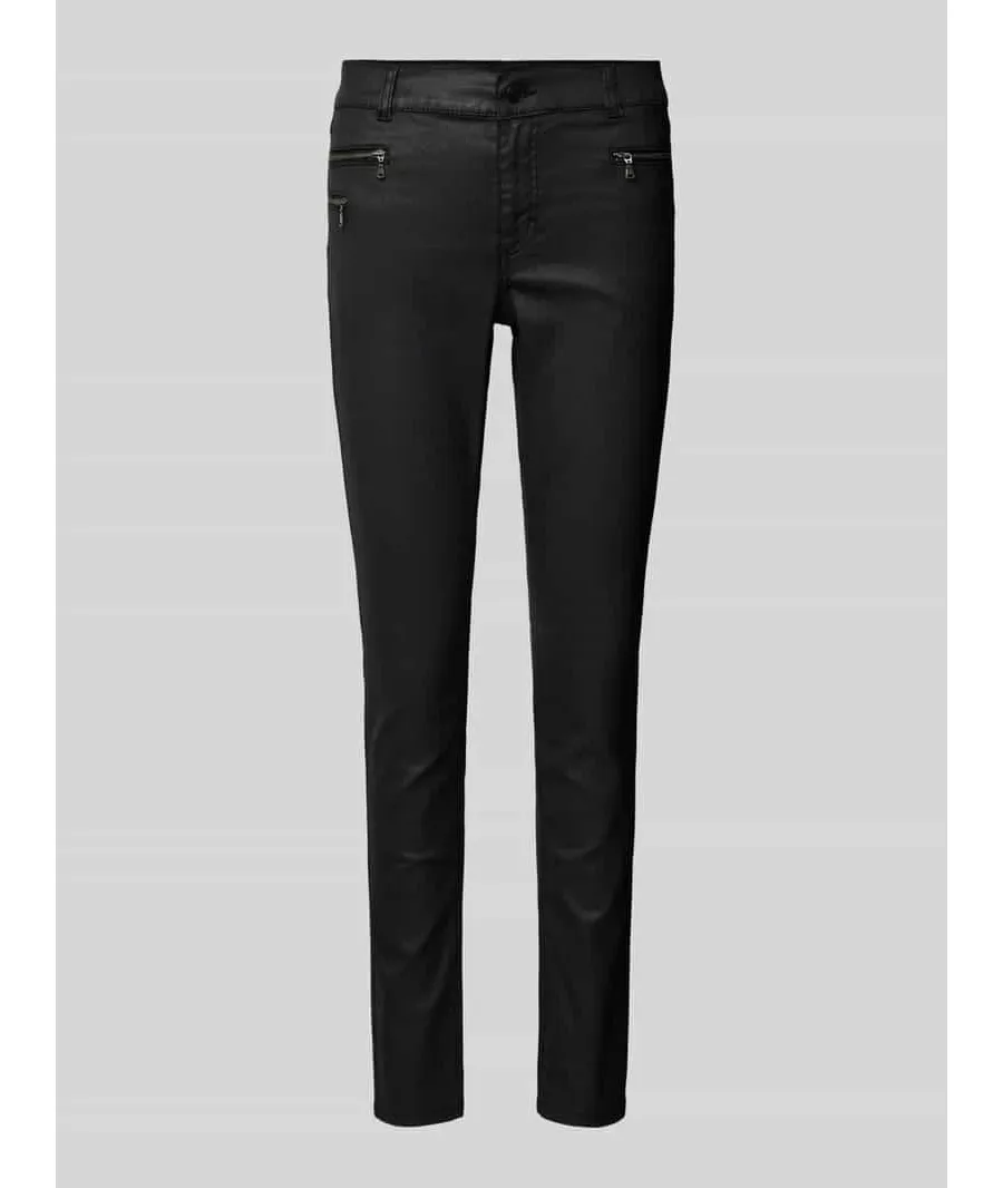 obrazek 1 Jeansy o kroju skinny fit z kieszeniami zapinanymi na zamek błyskawiczny model ‘MALOU’