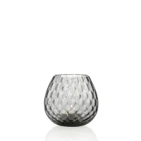 Picture Fantastic small gray candle holder made of Italian Murano glass