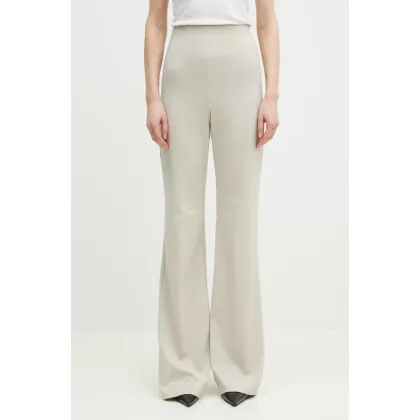 Zdjęcie Sportmax spodnie Olea damskie kolor beżowy dzwony high waist 2512781011600