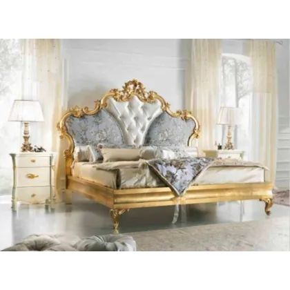 Zdjęcie Luksusowe łóżko Diamante 180x200cm z Włoch z tkaniną w kwiatki - Casa + 39