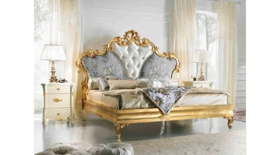 obrazek 1 Luksusowe łóżko Diamante 180x200cm z Włoch z tkaniną w kwiatki - Casa + 39