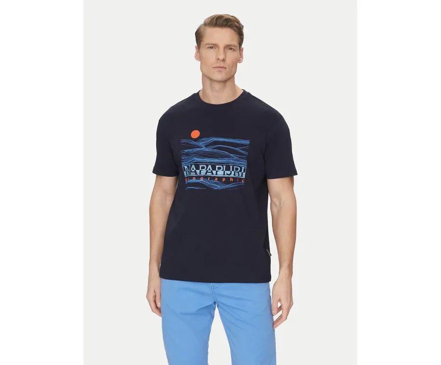 obrazek 1 Napapijri T-Shirt S-Buti NP0A4INM Granatowy Regular Fit