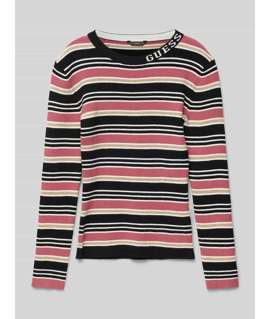 obrazek 1 Bluzka z długim rękawem i prążkowanym, okrągłym dekoltem