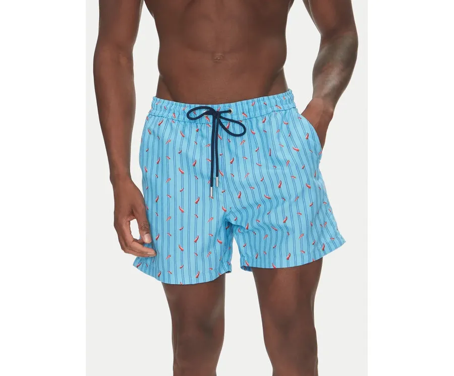obrazek 1 HOM Szorty kąpielowe Espelette 402993 Błękitny Regular Fit