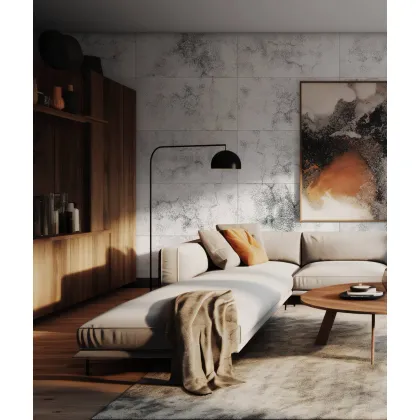 Zdjęcie 60x60 cm DS - (biały, czarne kruszywo) - płyta beton architektoniczny ultralekka