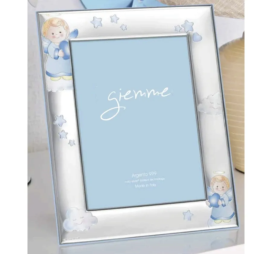obrazek 1 Wyjątkowa ramka na zdjęcia 13х18 cm zdobiona aniołkami w kolorze niebieskim
