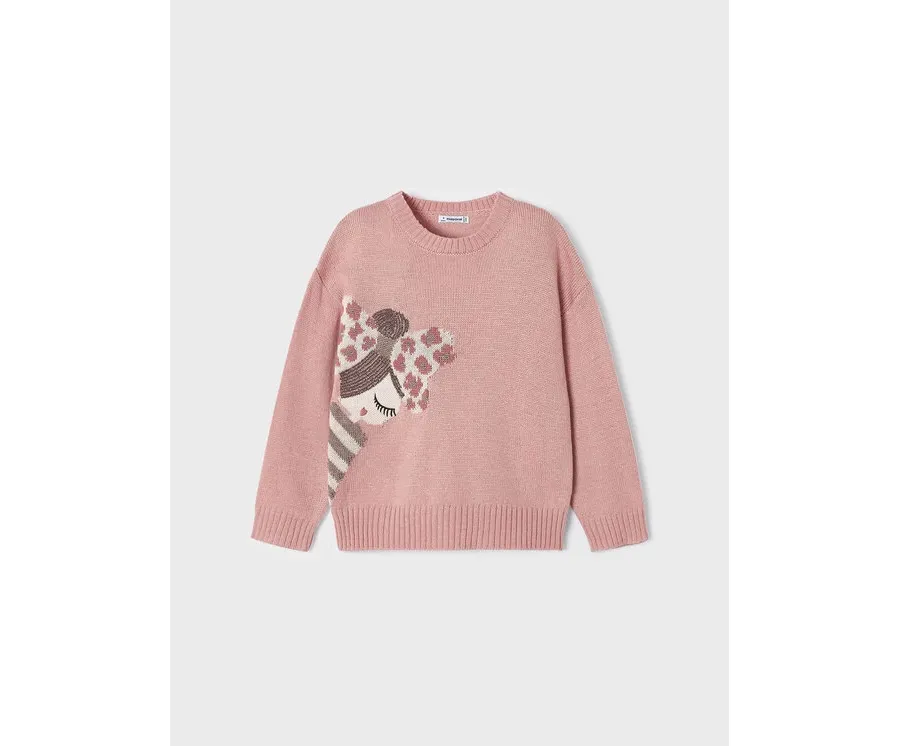 obrazek 1 Mayoral Sweter 4.303 Różowy Regular Fit