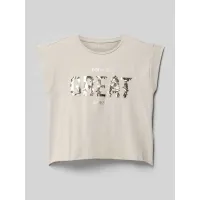 Zdjęcie T-shirt z cekinowym obszyciem