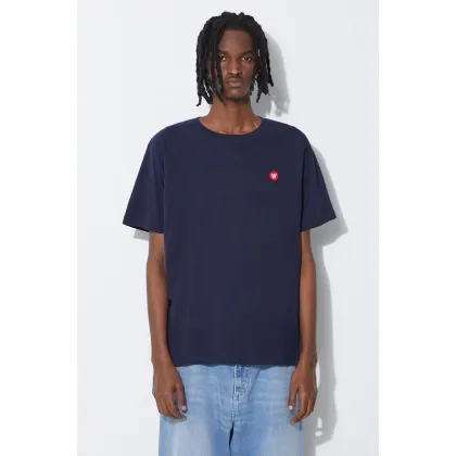 Zdjęcie Wood Wood t-shirt bawełniany kolor granatowy gładki