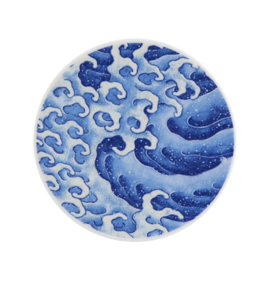 obrazek 2 Zestaw 4 porcelanowych podstawek stworzonych z odbitki „Wielka fala Kanagawy” autorstwa Katsushiki Hokusai – Vista Alegre