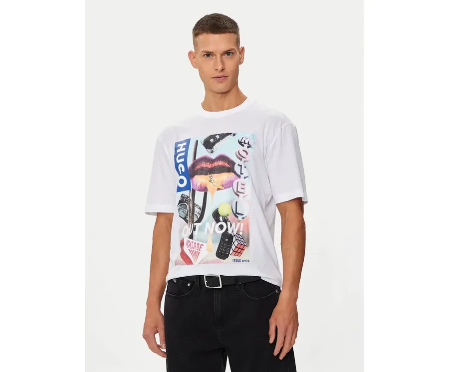 obrazek 1 Hugo T-Shirt Narcado 50513316 Biały Relaxed Fit HUGO