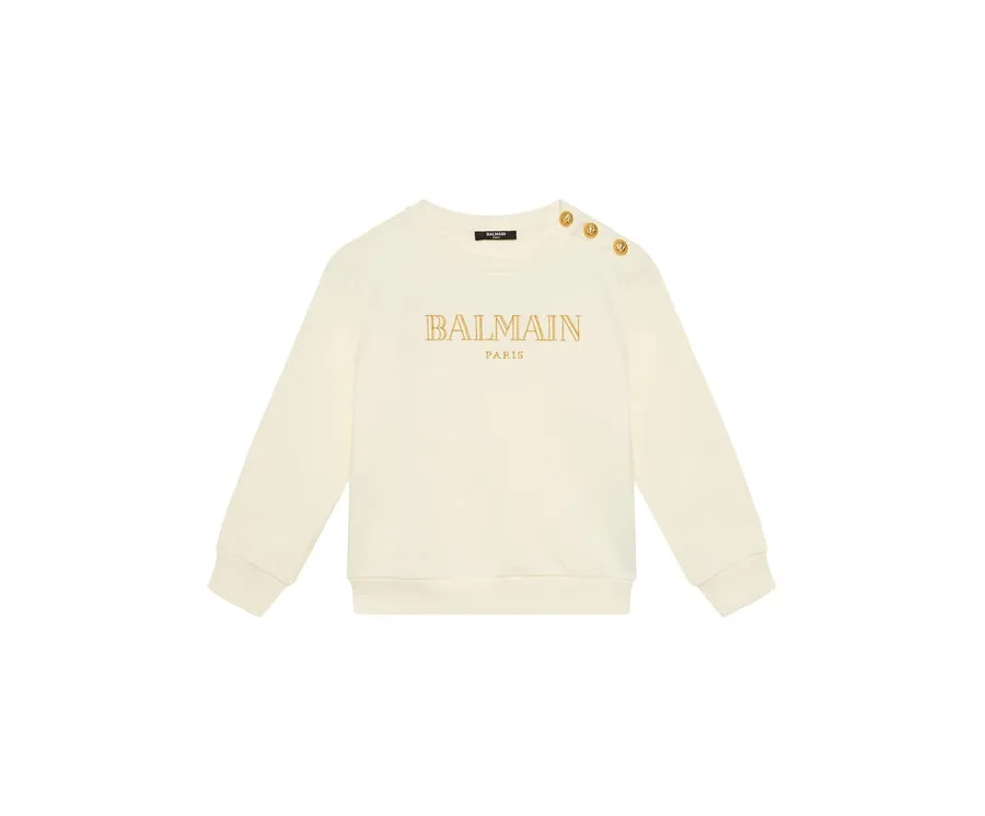 obrazek 1 Balmain Bluza BV4B10-Z0081 Écru Regular Fit