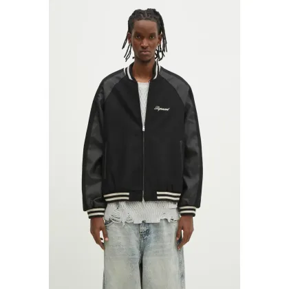 Zdjęcie Represent kurtka bomber wełniana Raglan Varsity Jacket kolor czarny przejściowa oversize MLM1803.01